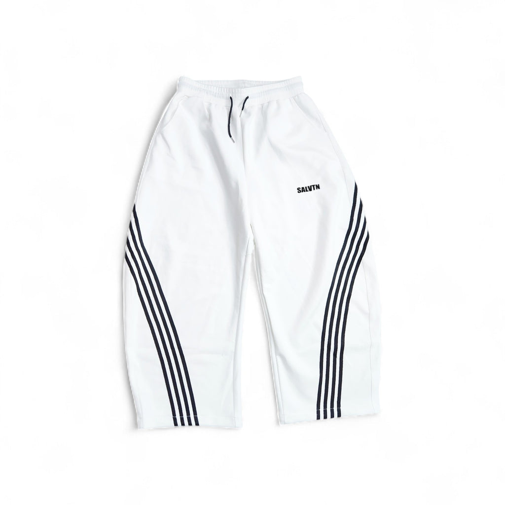 SALVTN- WIDE LEG - ATHLEISURE PANTS (WHITE) (UNISEX)