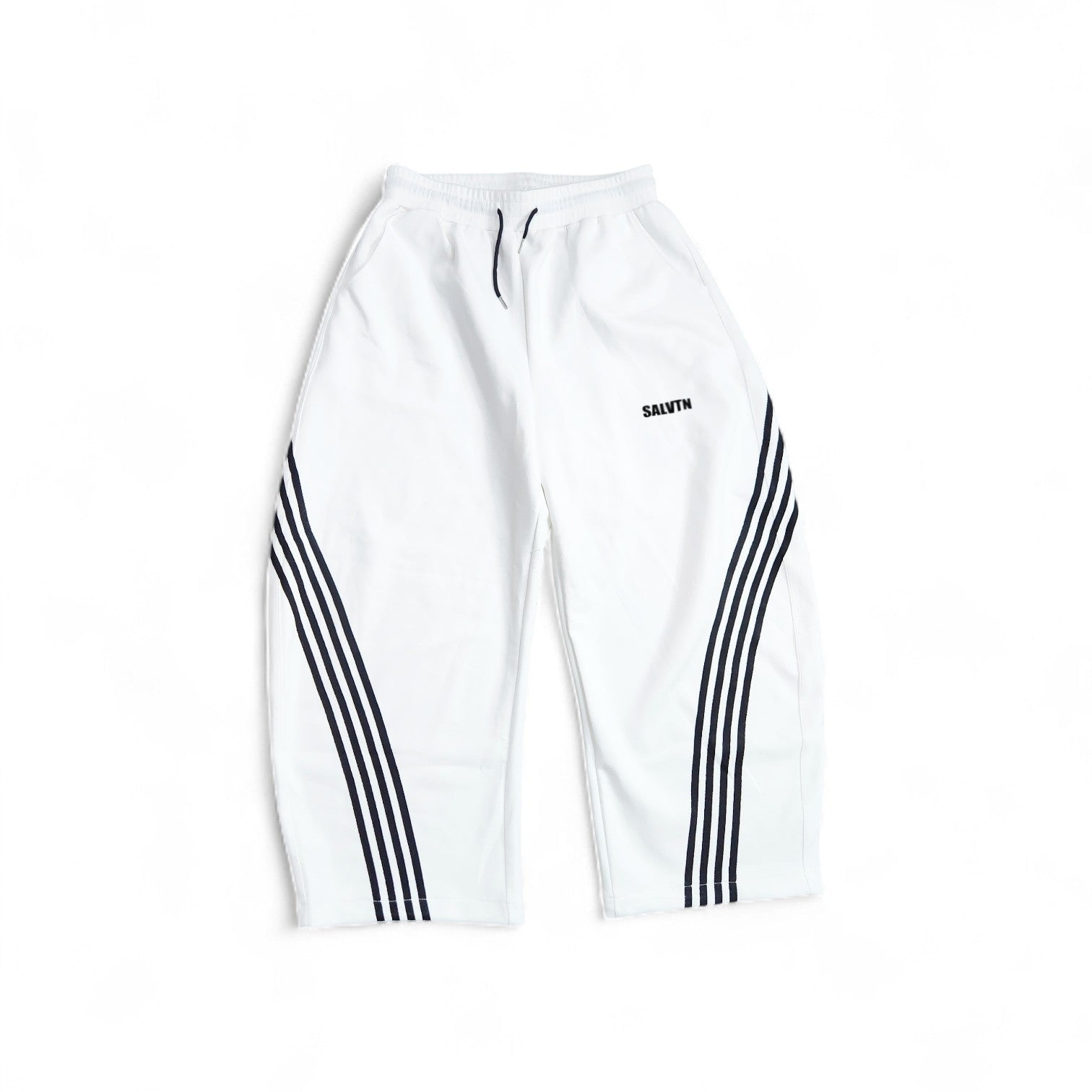 SALVTN- WIDE LEG - ATHLEISURE PANTS (WHITE) (UNISEX)