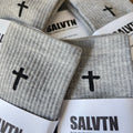 SALVTN SOCKS- CROSS (GREY/BLACK)