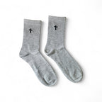 SALVTN SOCKS- CROSS (GREY/BLACK)