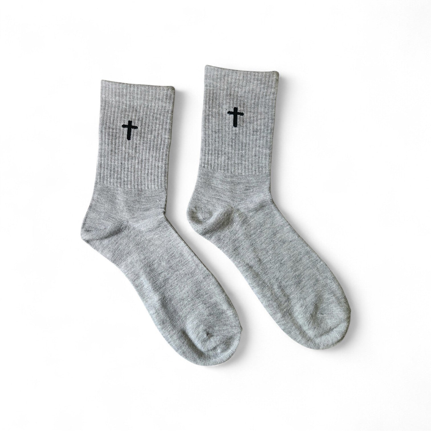 SALVTN SOCKS- CROSS (GREY/BLACK)
