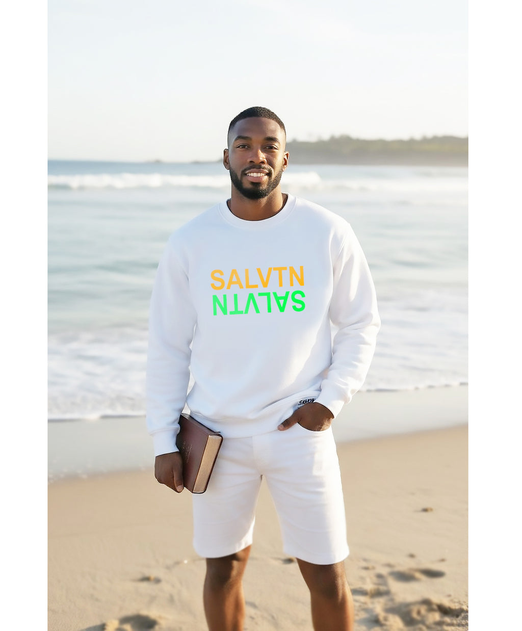 SALVTN SWEATSHIRT ( ORANGE/NEON GREEN)