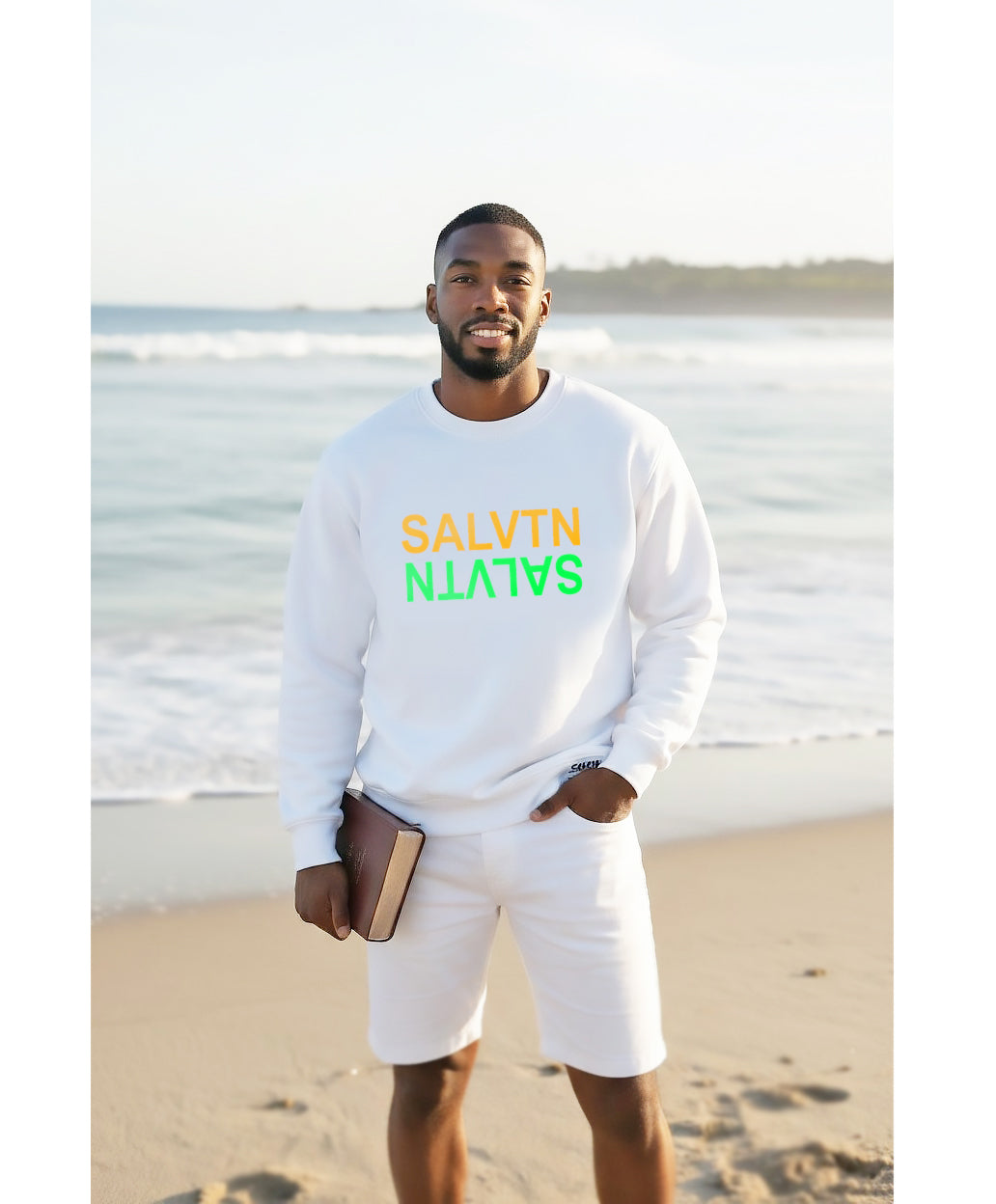 SALVTN SWEATSHIRT ( ORANGE/NEON GREEN)