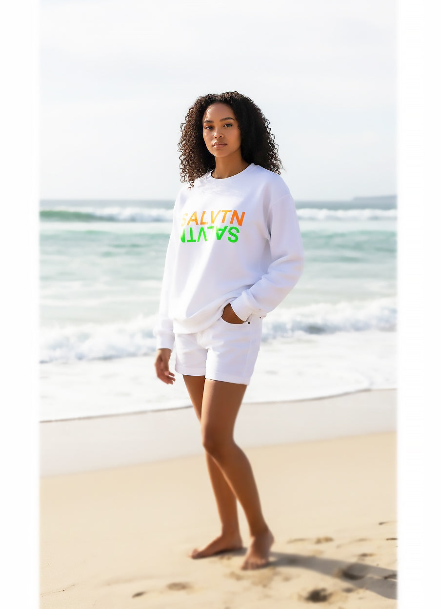 SALVTN SWEATSHIRT ( ORANGE/NEON GREEN)