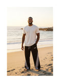 SALVTN- WIDE LEG - ATHLEISURE PANTS (BLACK) (UNISEX)