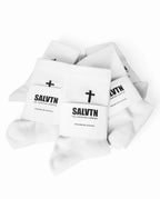 SALVTN SOCKS- CROSS WHITE/BLACK)