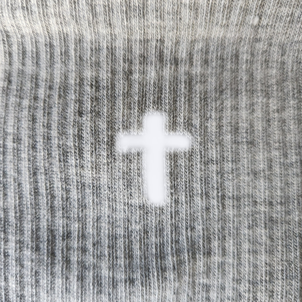 SALVTN SOCKS- CROSS (GREY/WHITE)